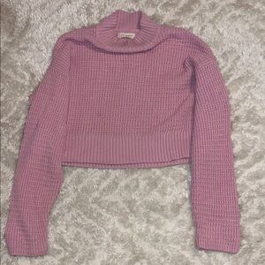 Pink Cropped Knit Sweater PACSUN